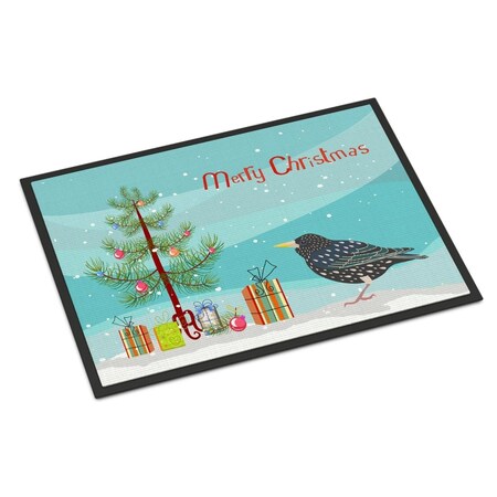 Carolines Treasures 24 x 36 in. Starling Merry Christmas Indoor or Outdoor Mat CK4492JMAT